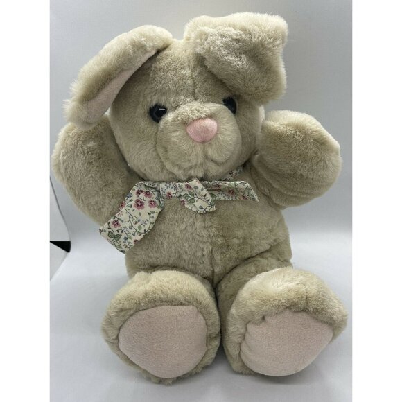 Dakin 1994 Cream Cuddles Sweet Easter Bunny Rabbit Plush Toy Doll Pink Feet/Ears - Picture 2 of 5